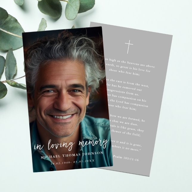 Cartes De Visite En mémoire d'amour Faded Photo Funeral Prayer Card (Créateur téléchargé)