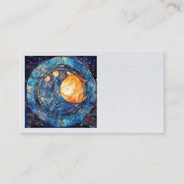 Cartes de visite en verre feuilleté céleste (Devant)