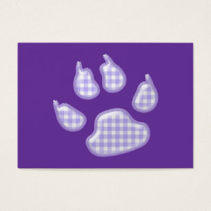 Cartes De Visite en vichy patte de chien - violet