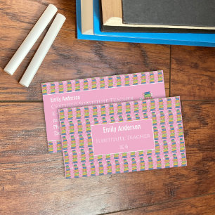 Cartes de visite encadrées pour éducateurs à motif