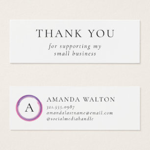 Cartes De Visite Encart de paquet moderne monogramme rose et violet