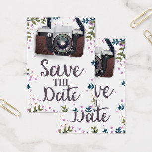 Cartes De Visite Enregistrer la caméra Vintage date