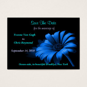Cartes De Visite Enregistrer La Date Bébé Bleu Daisy I