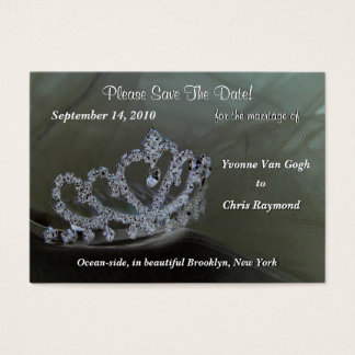Cartes De Visite Enregistrer La Date Bridal Tiara En Noir