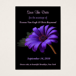Cartes De Visite Enregistrer la date Bright Purple Daisy III