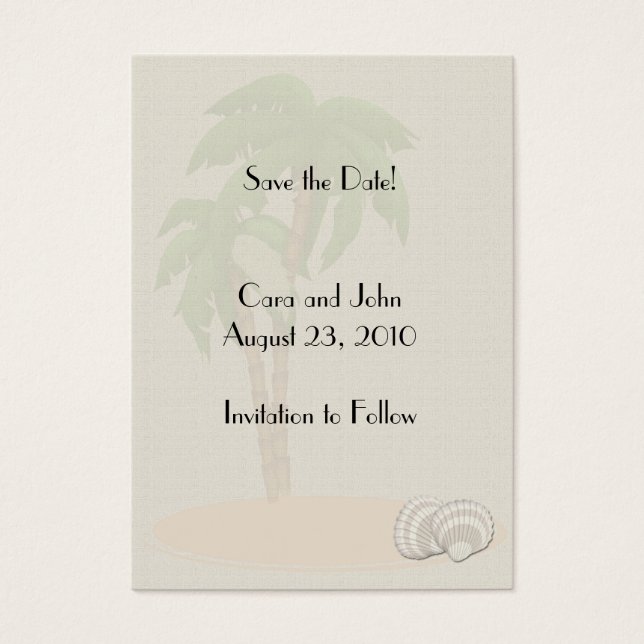 Cartes De Visite Enregistrer la date tropicale (Devant)