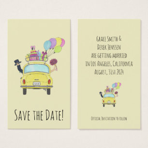 Cartes De Visite Enregistrer le couple de dates dans Retro Car