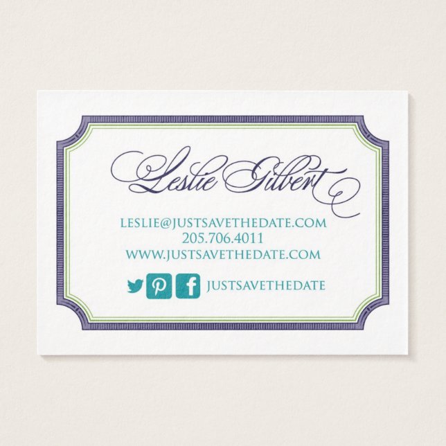 Cartes De Visite Enregistrez juste la date Leslie (Dos)