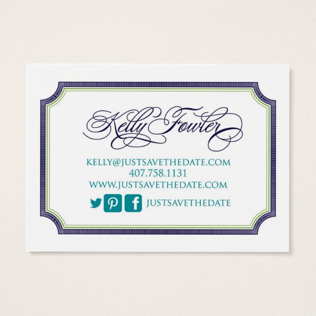 Cartes De Visite Enregistrez simplement la date Kelly (Dos)