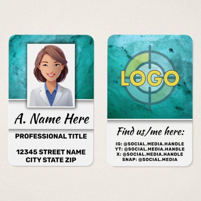 Cartes De Visite Enseignant Éducateur École District Administration (Devant & derrière)