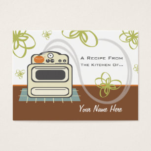 Cartes De Visite Ensemble de cuisine moderne de rétro fourneau de