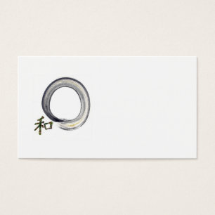 Cartes De Visite Enso argenté avec le caractère de kanji pour