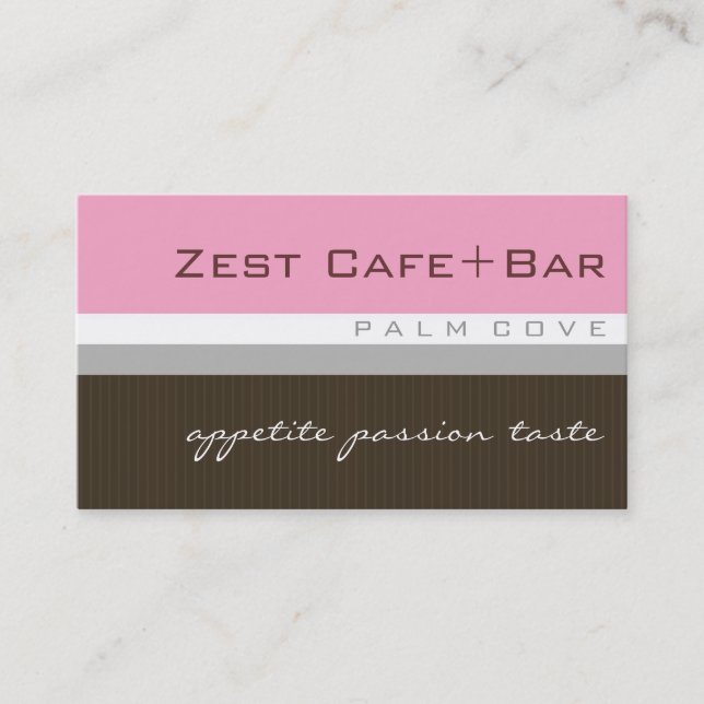 cartes de visite > entrain [rose pâle+chocolat] (Devant)