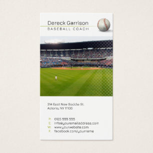 Cartes De Visite Entraîneur de baseball   Photo du joueur