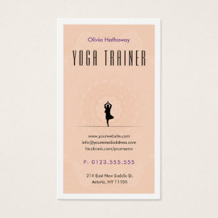 Cartes De Visite Entraîneur de yoga   Professeur professionnel