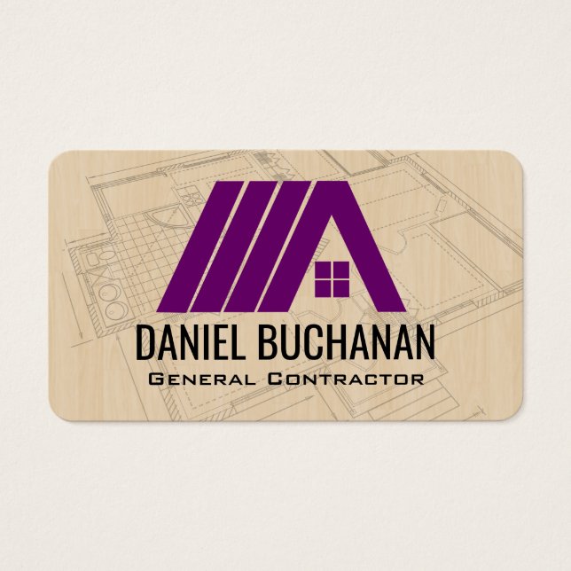 Cartes De Visite Entrepreneur | Maison | Architecte (Devant)