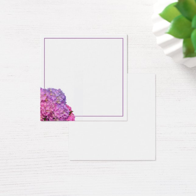 Cartes De Visite Enveloppe élégante d'hydrangées florales violettes (Bureau)