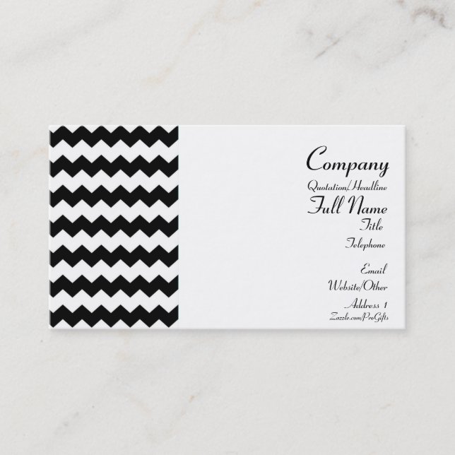 Cartes de visite enveloppées de motif chevron (Devant)