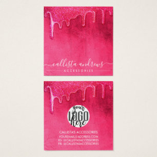 Cartes De Visite Épais Parties scintillant rose néon Lecteurs Logo 
