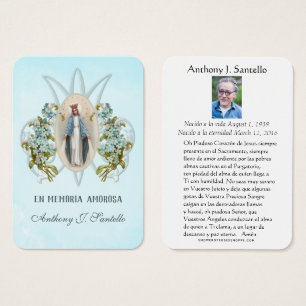 Cartes De Visite Espagne Funérailles catholique Vierge Marie Prière