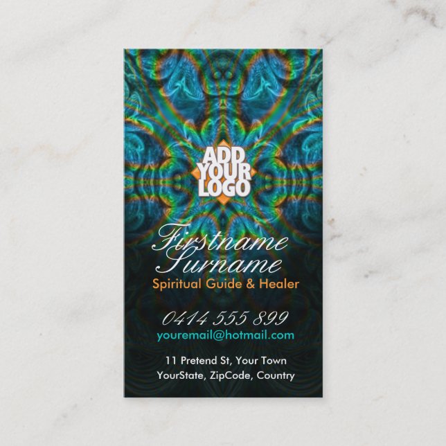 Cartes de visite Esprit Fractal Psychedelique avec (Devant)