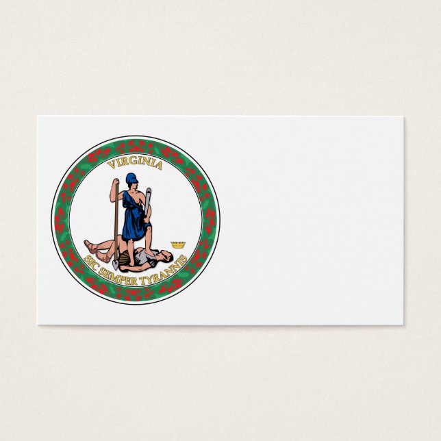 Cartes De Visite État de Virginie (Devant)