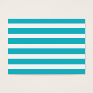 Cartes De Visite Été nautique de turquoise et de rayure blanche