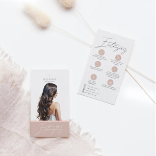 Cartes De Visite Étendeurs de cheveux foncés Soin Hang Tag Card
