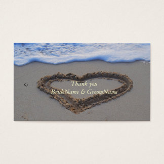 Cartes De Visite Étiquette-cadeau Coeur en Merci de sable