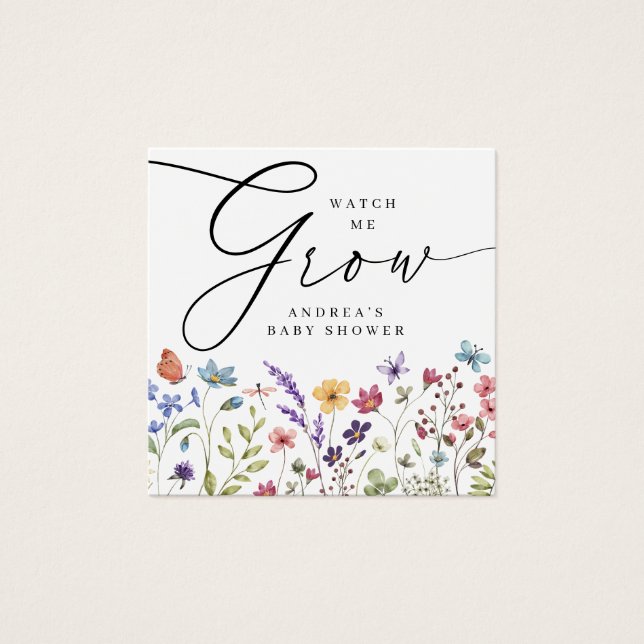 Cartes De Visite Étiquette cadeau de Favoriser Baby shower de fleur (Devant)