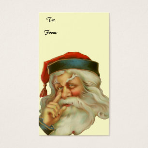 Cartes De Visite Étiquette cadeau de la clause vintage Santa