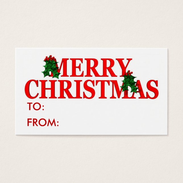 Cartes De Visite Étiquette cadeau de Noël (Devant)