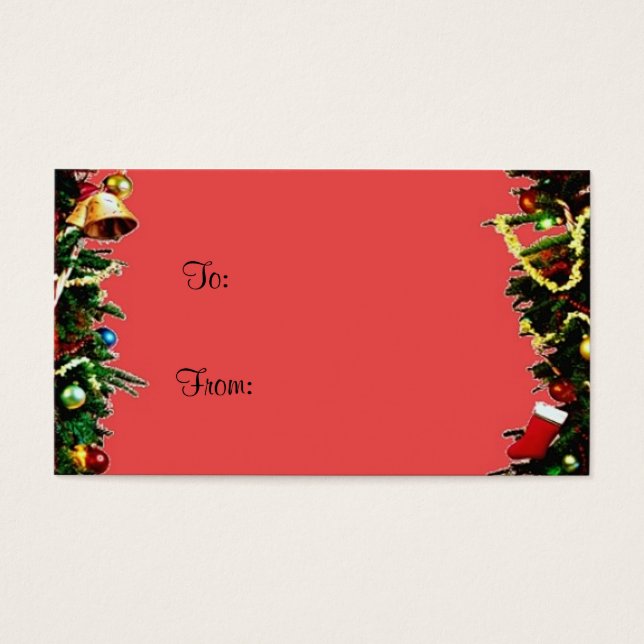 Cartes De Visite Étiquette cadeau de Noël (Devant)