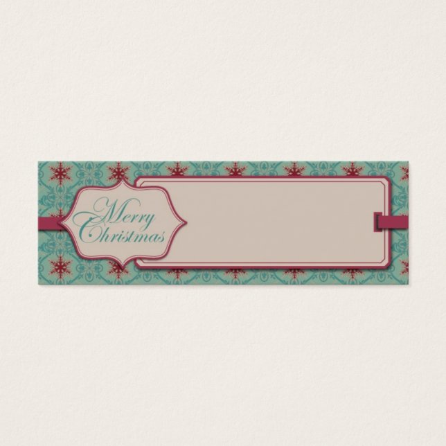 Cartes De Visite Étiquette cadeau de Noël maigre (Devant)