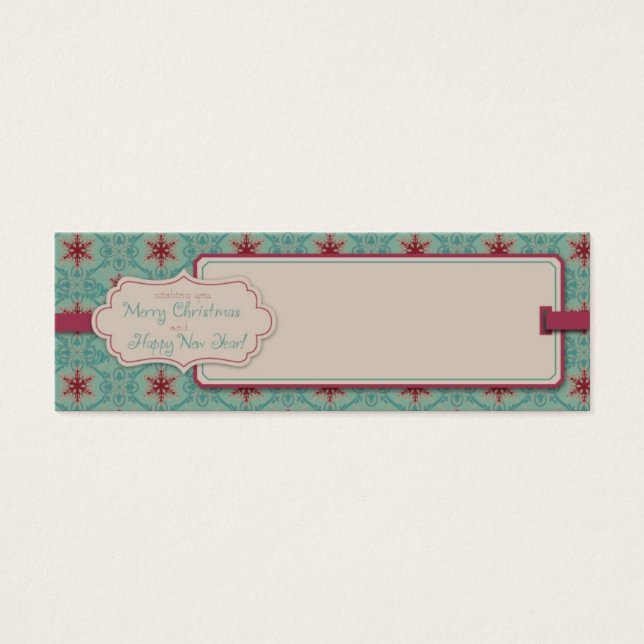 Cartes De Visite Étiquette cadeau de Noël maigre (Devant)