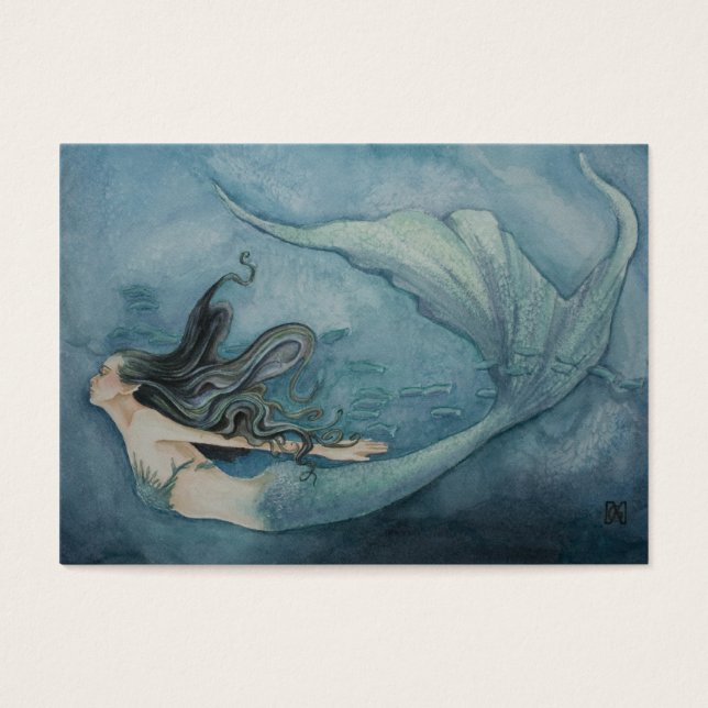 Cartes De Visite Étiquette cadeau de sirène 2 (Devant)