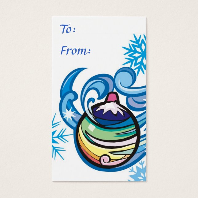 Cartes De Visite Étiquette cadeau de vacances (Devant)