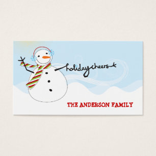 Cartes De Visite Étiquette cadeau do-it-yourself bonjour fun Snowma