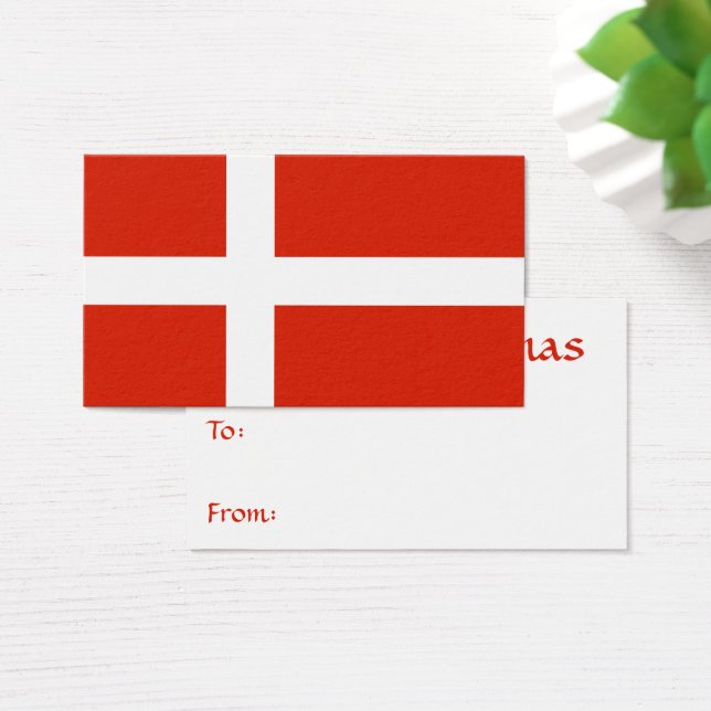 Cartes De Visite Étiquette cadeau Drapeau danois (Bureau)