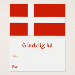 Cartes De Visite Étiquette cadeau Drapeau Danois