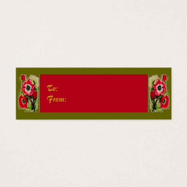 Cartes De Visite Étiquette cadeau Fleurs Joyeuses (Devant)