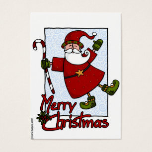 Cartes De Visite étiquette cadeau jolly père Noël