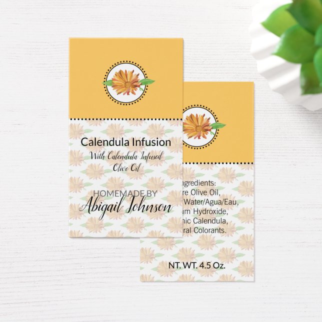Cartes De Visite Étiquette Cadeau pour Bains & Corps Faits Maison à (Bureau)