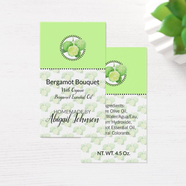 Cartes De Visite Étiquette Cadeau pour Baume de Corps & Bain Maison (Bureau)