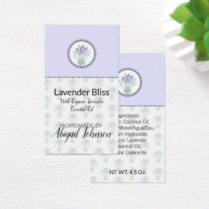 Cartes De Visite Étiquette de bain et corps fait maison Lavande   É