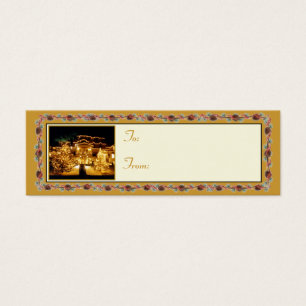 Cartes De Visite Étiquette de cadeau de Noël 'Auberge d'hiver'