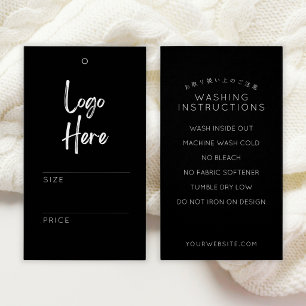 Cartes De Visite Étiquette de lavage au prix des vêtements Logo noi