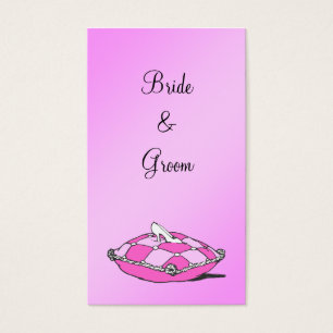 Cartes De Visite Étiquette de mariage personnalisée Coussin rose de
