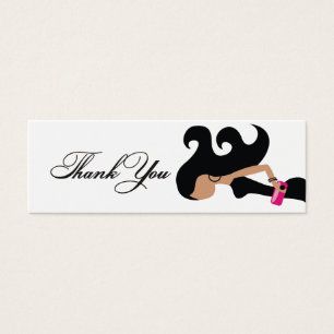 Cartes De Visite étiquette de Merci de Fashionista de robe du noir