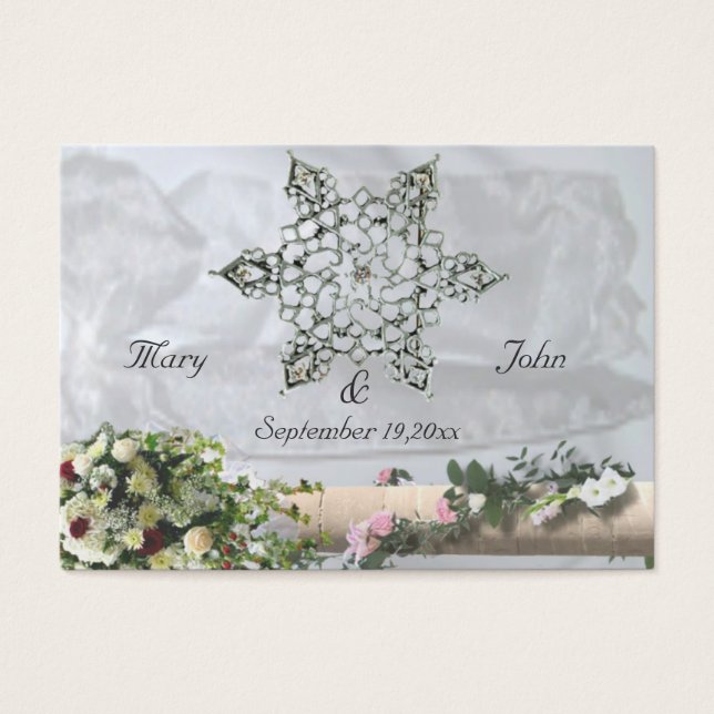 Cartes De Visite Étiquette de préférence de mariage du Merci 2 (Devant)
